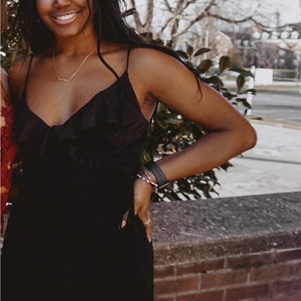 Maxi/midi Black Ruffle Dress